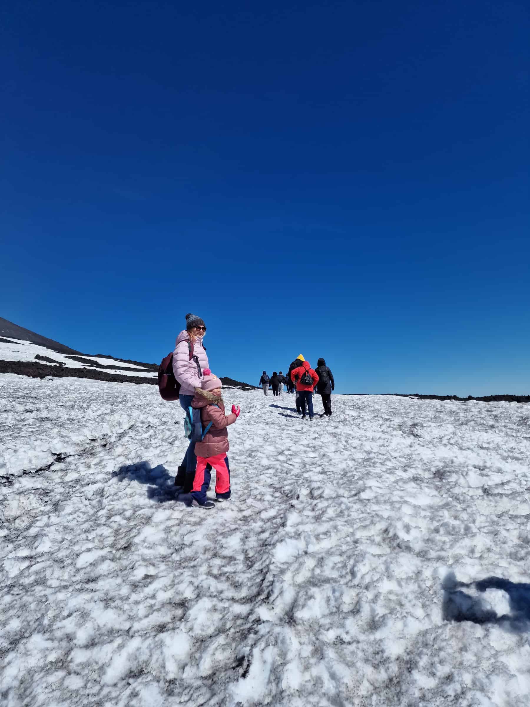 Camminare sulla neve escursione Etna Sud